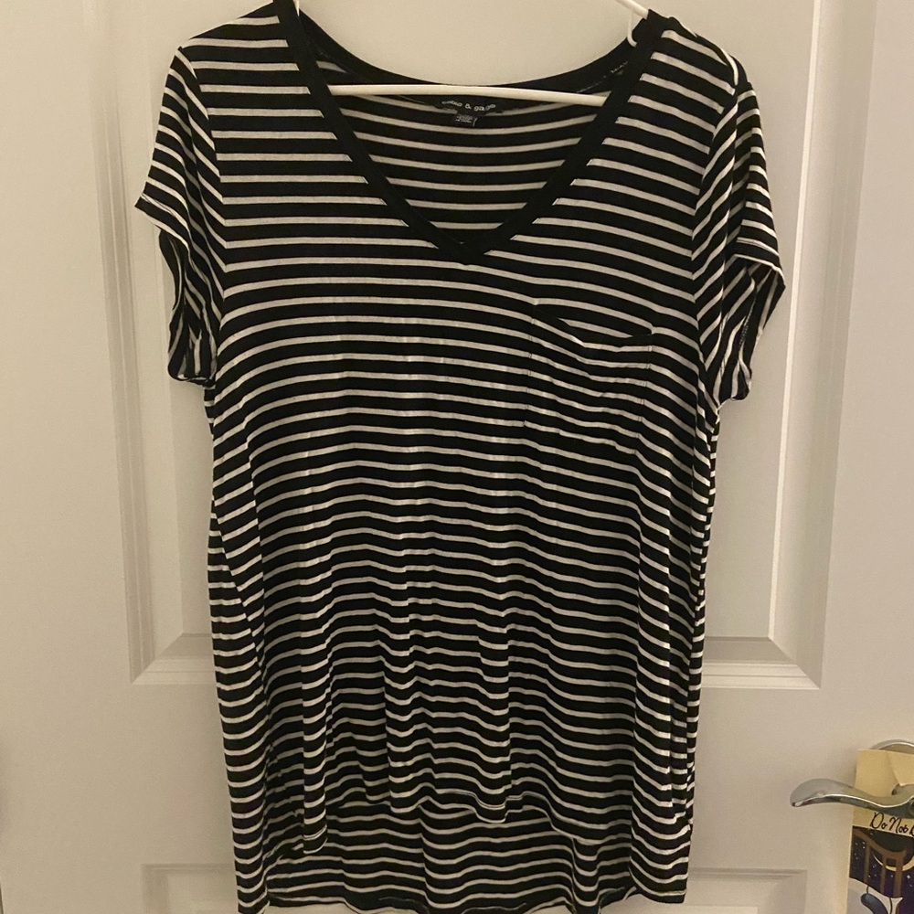 Cable & Gauge Monochrome Striped Top